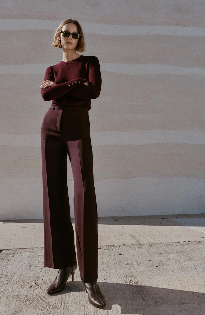 Lumière High-Waist Tailored Pants – Slim Fit Chic