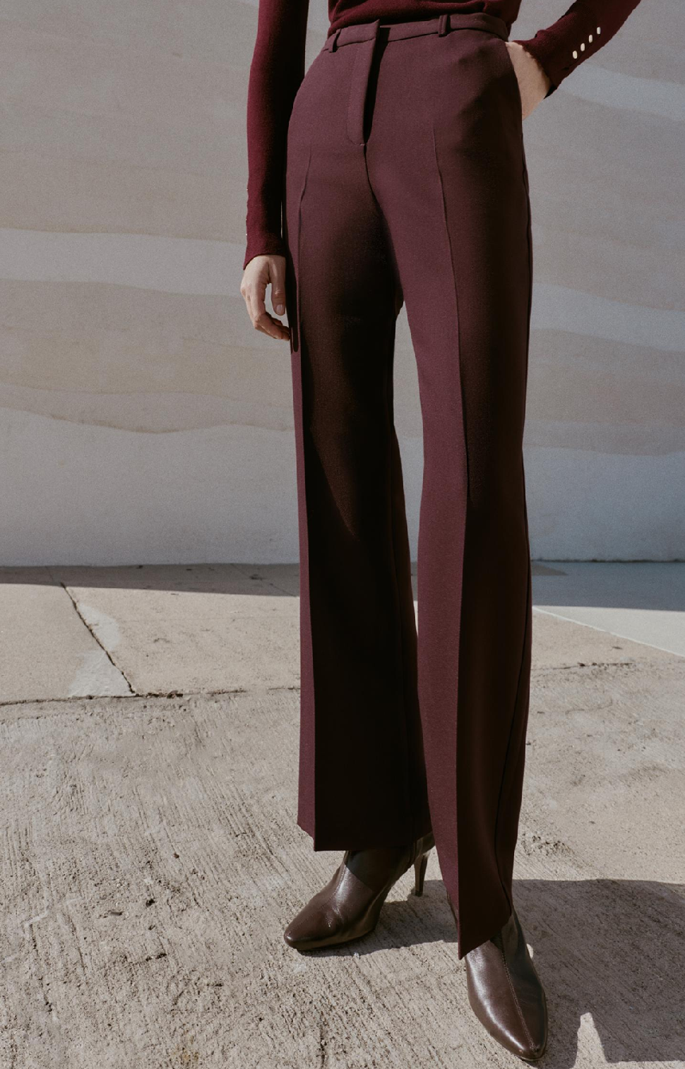 Lumière High-Waist Tailored Pants – Slim Fit Chic
